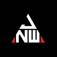 création de logo de lettre triangle jnw avec forme de triangle. monogramme de conception de logo triangle jnw. modèle de logo vectoriel triangle jnw avec couleur rouge. logo triangulaire jnw logo simple, élégant et luxueux.