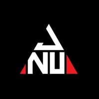 création de logo de lettre triangle jnu avec forme de triangle. monogramme de conception de logo jnu triangle. modèle de logo vectoriel jnu triangle avec couleur rouge. logo triangulaire jnu logo simple, élégant et luxueux.