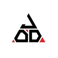 création de logo de lettre triangle jod avec forme de triangle. monogramme de conception de logo jod triangle. modèle de logo vectoriel jod triangle avec couleur rouge. jod logo triangulaire logo simple, élégant et luxueux.