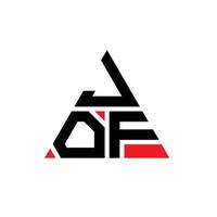 création de logo lettre jof triangle avec forme de triangle. monogramme de conception de logo jof triangle. modèle de logo vectoriel triangle jof avec couleur rouge. jof logo triangulaire logo simple, élégant et luxueux.