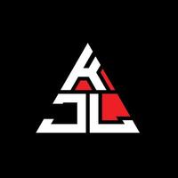 création de logo de lettre triangle kjl avec forme de triangle. monogramme de conception de logo triangle kjl. modèle de logo vectoriel triangle kjl avec couleur rouge. logo triangulaire kjl logo simple, élégant et luxueux.