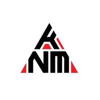 création de logo de lettre triangle knm avec forme de triangle. monogramme de conception de logo triangle knm. modèle de logo vectoriel triangle knm avec couleur rouge. logo triangulaire knm logo simple, élégant et luxueux.