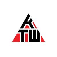 création de logo de lettre triangle ktw avec forme de triangle. monogramme de conception de logo triangle ktw. modèle de logo vectoriel triangle ktw avec couleur rouge. logo triangulaire ktw logo simple, élégant et luxueux.