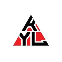 création de logo de lettre triangle kyl avec forme de triangle. monogramme de conception de logo triangle kyl. modèle de logo vectoriel triangle kyl avec couleur rouge. logo triangulaire kyl logo simple, élégant et luxueux.