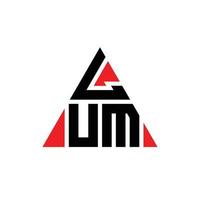 création de logo de lettre triangle lum avec forme de triangle. monogramme de conception de logo triangle lum. modèle de logo vectoriel triangle lum avec couleur rouge. logo triangulaire lum logo simple, élégant et luxueux.