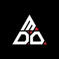 création de logo de lettre triangle mdo avec forme de triangle. monogramme de conception de logo triangle mdo. modèle de logo vectoriel triangle mdo avec couleur rouge. logo triangulaire mdo logo simple, élégant et luxueux.