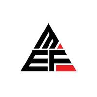 création de logo de lettre triangle mef avec forme de triangle. monogramme de conception de logo triangle mef. modèle de logo vectoriel triangle mef avec couleur rouge. logo triangulaire mef logo simple, élégant et luxueux.