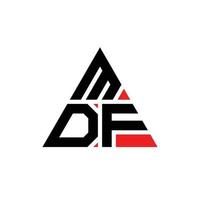 création de logo de lettre triangle mdf avec forme de triangle. monogramme de conception de logo triangle mdf. modèle de logo vectoriel triangle mdf avec couleur rouge. logo triangulaire mdf logo simple, élégant et luxueux.