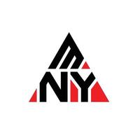 création de logo de lettre triangle mny avec forme de triangle. monogramme de conception de logo triangle mny. modèle de logo vectoriel triangle mny avec couleur rouge. mny logo triangulaire logo simple, élégant et luxueux.