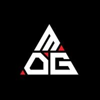 création de logo de lettre triangle mog avec forme de triangle. monogramme de conception de logo triangle mog. modèle de logo vectoriel triangle mog avec couleur rouge. logo triangulaire mog logo simple, élégant et luxueux.