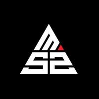 création de logo de lettre triangle msz avec forme de triangle. monogramme de conception de logo triangle msz. modèle de logo vectoriel triangle msz avec couleur rouge. logo triangulaire msz logo simple, élégant et luxueux.