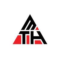 création de logo de lettre triangle mth avec forme de triangle. monogramme de conception de logo triangle mth. modèle de logo vectoriel triangle mth avec couleur rouge. mth logo triangulaire logo simple, élégant et luxueux.