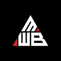 création de logo de lettre triangle mwb avec forme de triangle. monogramme de conception de logo triangle mwb. modèle de logo vectoriel triangle mwb avec couleur rouge. logo triangulaire mwb logo simple, élégant et luxueux.