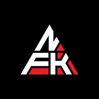 création de logo de lettre triangle nfk avec forme de triangle. monogramme de conception de logo triangle nfk. modèle de logo vectoriel triangle nfk avec couleur rouge. logo triangulaire nfk logo simple, élégant et luxueux.