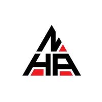 création de logo de lettre triangle nha avec forme de triangle. monogramme de conception de logo triangle nha. modèle de logo vectoriel triangle nha avec couleur rouge. logo triangulaire nha logo simple, élégant et luxueux.