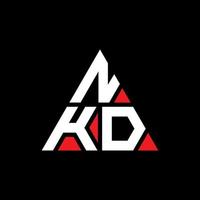 création de logo de lettre triangle nkd avec forme de triangle. monogramme de conception de logo triangle nkd. modèle de logo vectoriel triangle nkd avec couleur rouge. logo triangulaire nkd logo simple, élégant et luxueux.