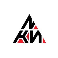 création de logo de lettre triangle nkn avec forme de triangle. monogramme de conception de logo triangle nkn. modèle de logo vectoriel triangle nkn avec couleur rouge. logo triangulaire nkn logo simple, élégant et luxueux.