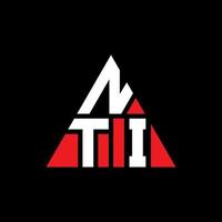 création de logo de lettre triangle nti avec forme de triangle. monogramme de conception de logo triangle nti. modèle de logo vectoriel triangle nti avec couleur rouge. nti logo triangulaire logo simple, élégant et luxueux.