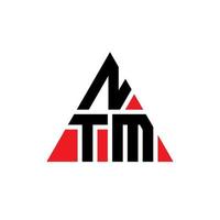 création de logo de lettre triangle ntm avec forme de triangle. monogramme de conception de logo triangle ntm. modèle de logo vectoriel triangle ntm avec couleur rouge. logo triangulaire ntm logo simple, élégant et luxueux.