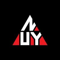 création de logo de lettre triangle nuy avec forme de triangle. monogramme de conception de logo triangle nuy. modèle de logo vectoriel triangle nuy avec couleur rouge. nuy logo triangulaire logo simple, élégant et luxueux.