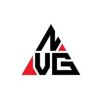 création de logo de lettre triangle nvg avec forme de triangle. monogramme de conception de logo triangle nvg. modèle de logo vectoriel triangle nvg avec couleur rouge. logo triangulaire nvg logo simple, élégant et luxueux.