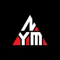 création de logo de lettre triangle nym avec forme de triangle. monogramme de conception de logo triangle nym. modèle de logo vectoriel triangle nym avec couleur rouge. nym logo triangulaire logo simple, élégant et luxueux.