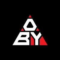 création de logo de lettre oby triangle avec forme de triangle. monogramme de conception de logo triangle oby. modèle de logo vectoriel triangle oby avec couleur rouge. oby logo triangulaire logo simple, élégant et luxueux.