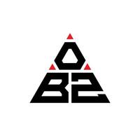 création de logo de lettre triangle obz avec forme de triangle. monogramme de conception de logo triangle obz. modèle de logo vectoriel triangle obz avec couleur rouge. obz logo triangulaire logo simple, élégant et luxueux.