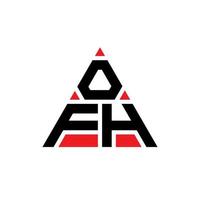 création de logo de lettre triangle ofh avec forme de triangle. monogramme de conception de logo triangle ofh. modèle de logo vectoriel triangle ofh avec couleur rouge. ofh logo triangulaire logo simple, élégant et luxueux.