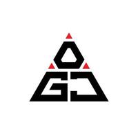 création de logo de lettre triangle ogj avec forme de triangle. monogramme de conception de logo triangle ogj. modèle de logo vectoriel triangle ogj avec couleur rouge. logo triangulaire ogj logo simple, élégant et luxueux.