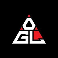 création de logo de lettre triangle ogl avec forme de triangle. monogramme de conception de logo triangle ogl. modèle de logo vectoriel triangle ogl avec couleur rouge. logo triangulaire ogl logo simple, élégant et luxueux.