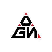 création de logo de lettre triangle ogn avec forme de triangle. monogramme de conception de logo triangle ogn. modèle de logo vectoriel triangle ogn avec couleur rouge. logo triangulaire ogn logo simple, élégant et luxueux.