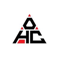 création de logo de lettre triangle ohc avec forme de triangle. monogramme de conception de logo triangle ohc. modèle de logo vectoriel triangle ohc avec couleur rouge. logo triangulaire ohc logo simple, élégant et luxueux.
