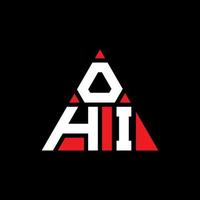 création de logo de lettre triangle ohi avec forme de triangle. monogramme de conception de logo triangle ohi. modèle de logo vectoriel triangle ohi avec couleur rouge. logo triangulaire ohi logo simple, élégant et luxueux.