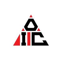 création de logo de lettre triangle oic avec forme de triangle. monogramme de conception de logo triangle oic. modèle de logo vectoriel triangle oic avec couleur rouge. logo triangulaire oic logo simple, élégant et luxueux.