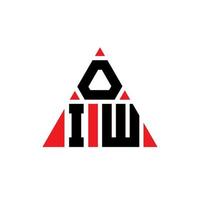 création de logo de lettre triangle oiw avec forme de triangle. monogramme de conception de logo triangle oiw. modèle de logo vectoriel triangle oiw avec couleur rouge. oiw logo triangulaire logo simple, élégant et luxueux.