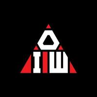 création de logo de lettre triangle oiw avec forme de triangle. monogramme de conception de logo triangle oiw. modèle de logo vectoriel triangle oiw avec couleur rouge. oiw logo triangulaire logo simple, élégant et luxueux.