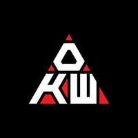 création de logo de lettre triangle okw avec forme de triangle. monogramme de conception de logo triangle okw. modèle de logo vectoriel triangle okw avec couleur rouge. logo triangulaire okw logo simple, élégant et luxueux.