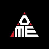 création de logo de lettre triangle ome avec forme de triangle. monogramme de conception de logo triangle ome. modèle de logo vectoriel triangle ome avec couleur rouge. ome logo triangulaire logo simple, élégant et luxueux.