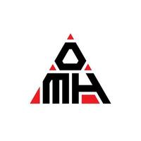 création de logo de lettre triangle omh avec forme de triangle. monogramme de conception de logo triangle omh. modèle de logo vectoriel triangle omh avec couleur rouge. logo triangulaire omh logo simple, élégant et luxueux.