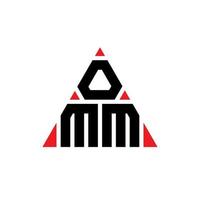 création de logo de lettre triangle omm avec forme de triangle. monogramme de conception de logo triangle omm. modèle de logo vectoriel triangle omm avec couleur rouge. logo triangulaire omm logo simple, élégant et luxueux.