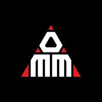 création de logo de lettre triangle omm avec forme de triangle. monogramme de conception de logo triangle omm. modèle de logo vectoriel triangle omm avec couleur rouge. logo triangulaire omm logo simple, élégant et luxueux.