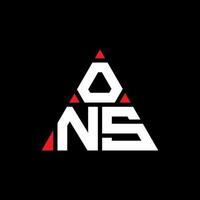 création de logo de lettre triangle ons avec forme de triangle. monogramme de conception de logo triangle ons. modèle de logo vectoriel triangle ons avec couleur rouge. ons logo triangulaire logo simple, élégant et luxueux.