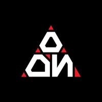 création de logo de lettre triangle oon avec forme de triangle. monogramme de conception de logo triangle oon. modèle de logo vectoriel triangle oon avec couleur rouge. oon logo triangulaire logo simple, élégant et luxueux.