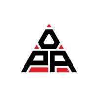 création de logo de lettre triangle opa avec forme de triangle. monogramme de conception de logo triangle opa. modèle de logo vectoriel triangle opa avec couleur rouge. logo triangulaire opa logo simple, élégant et luxueux.