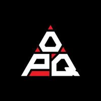 création de logo de lettre triangle opq avec forme de triangle. monogramme de conception de logo triangle opq. modèle de logo vectoriel triangle opq avec couleur rouge. logo triangulaire opq logo simple, élégant et luxueux.