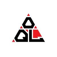 création de logo de lettre triangle oql avec forme de triangle. monogramme de conception de logo triangle oql. modèle de logo vectoriel triangle oql avec couleur rouge. logo triangulaire oql logo simple, élégant et luxueux.