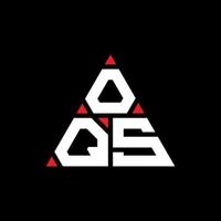 création de logo de lettre triangle oqs avec forme de triangle. monogramme de conception de logo triangle oqs. modèle de logo vectoriel triangle oqs avec couleur rouge. logo triangulaire oqs logo simple, élégant et luxueux.