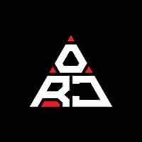 création de logo de lettre triangle orj avec forme de triangle. monogramme de conception de logo triangle orj. modèle de logo vectoriel triangle orj avec couleur rouge. orj logo triangulaire logo simple, élégant et luxueux.