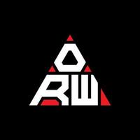 création de logo de lettre triangle orw avec forme de triangle. monogramme de conception de logo triangle orw. modèle de logo vectoriel triangle orw avec couleur rouge. orw logo triangulaire logo simple, élégant et luxueux.